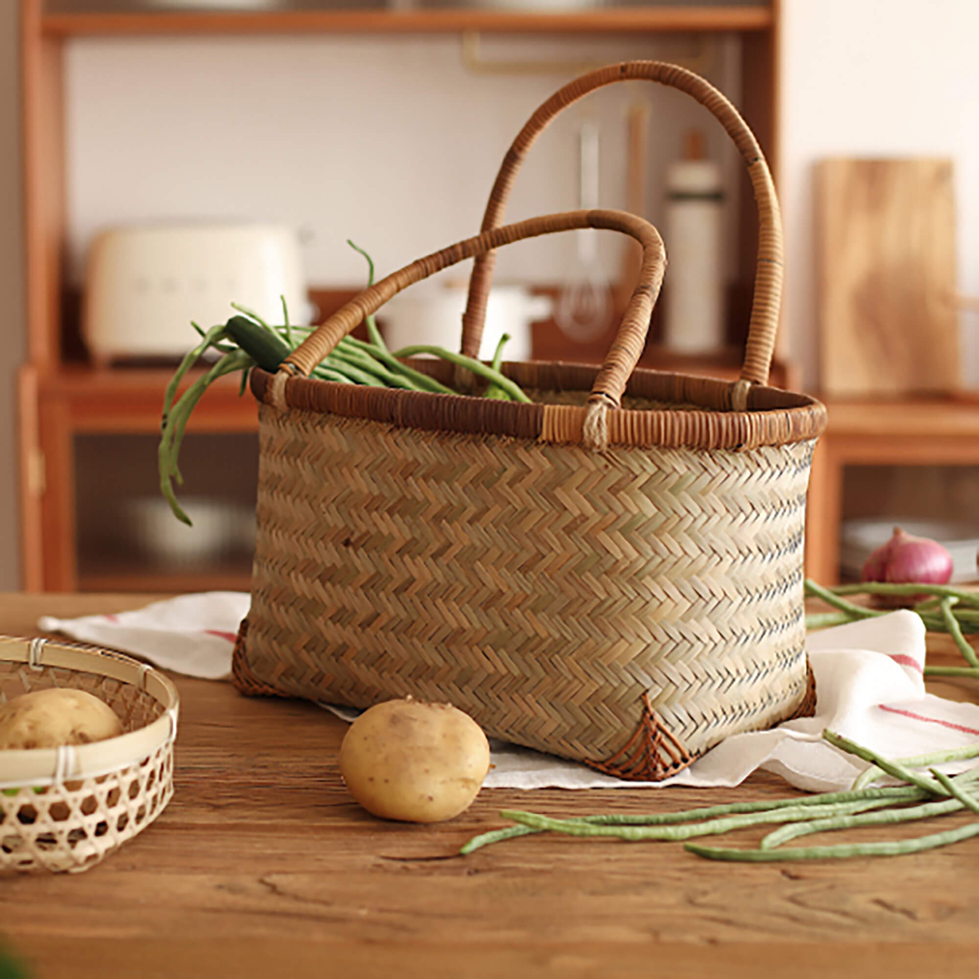 Japanese Bamboo Wood Small Basket – 京都あさひ屋－Kyoto Asahiya