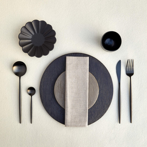 Brush Embossed Textured Ceramic Tableware Set