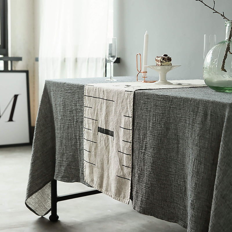Linen Natural Wrinkle Double Gray Tablecloth