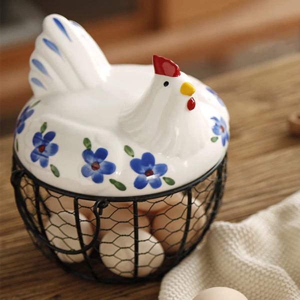 Ceramic Iron Egg Storage Basket