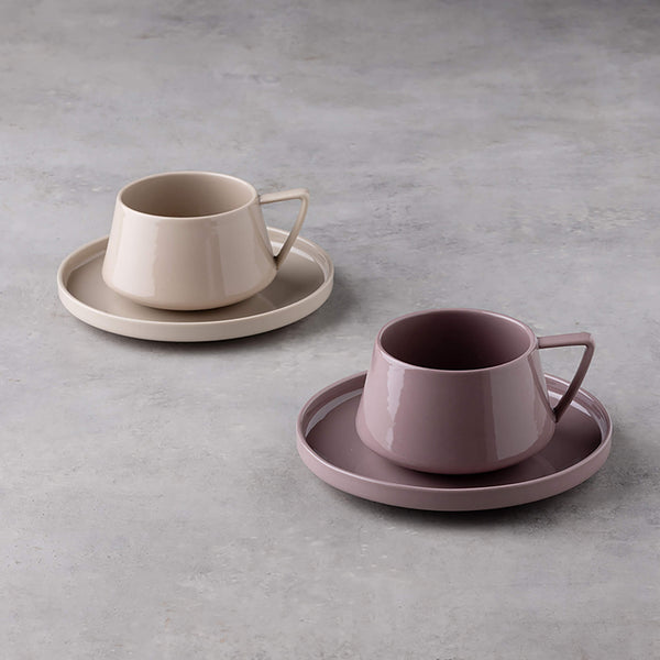 Morandi Ceramic Coffee Mug And Saucer Set