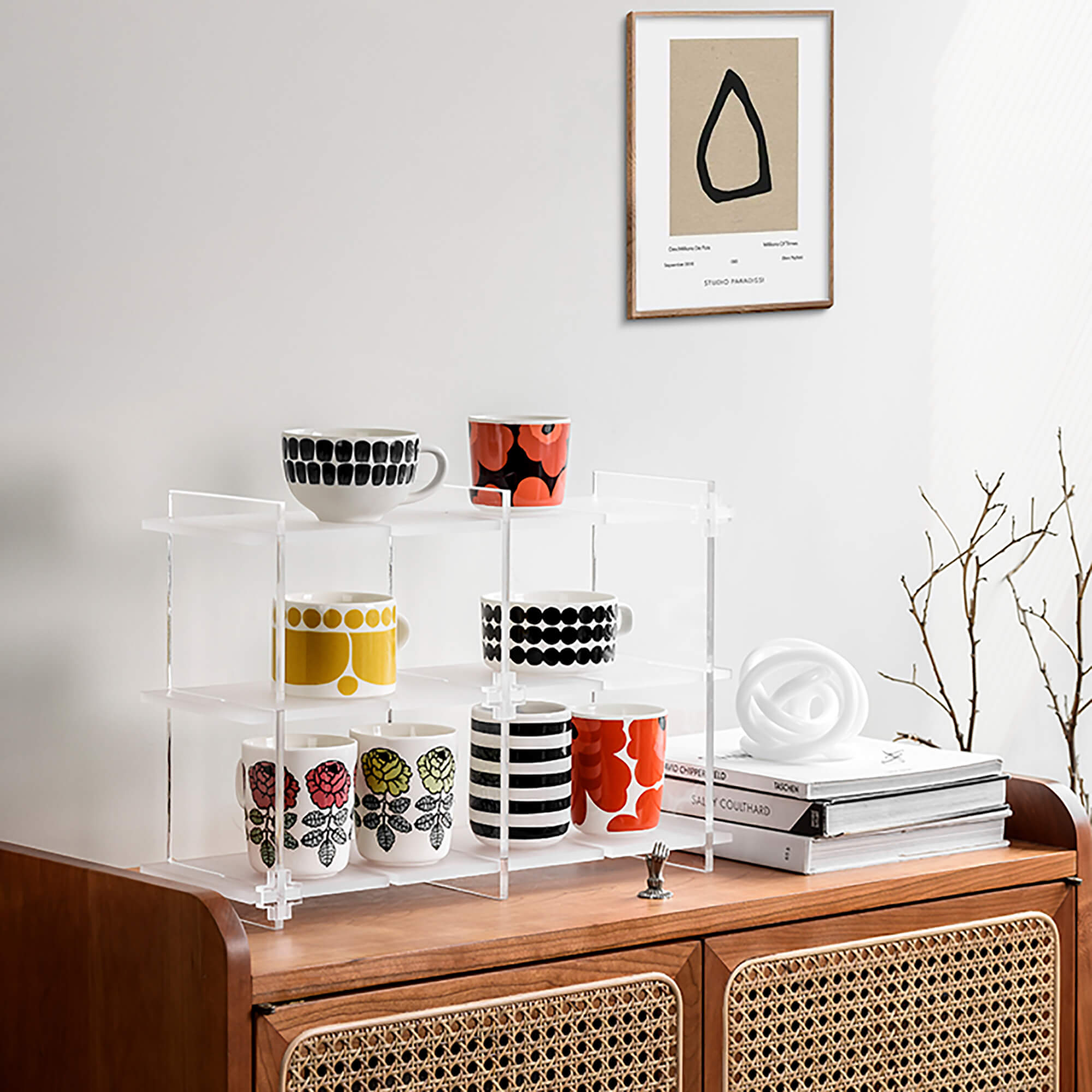 Euna  Multi-functional Acrylic Mug Storage Rack Can Be Freely Combined  With Desktop Organization Perfume Shelf – Eunaliving