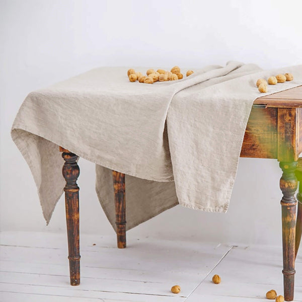 Solid Color Washed Linen Tablecloth