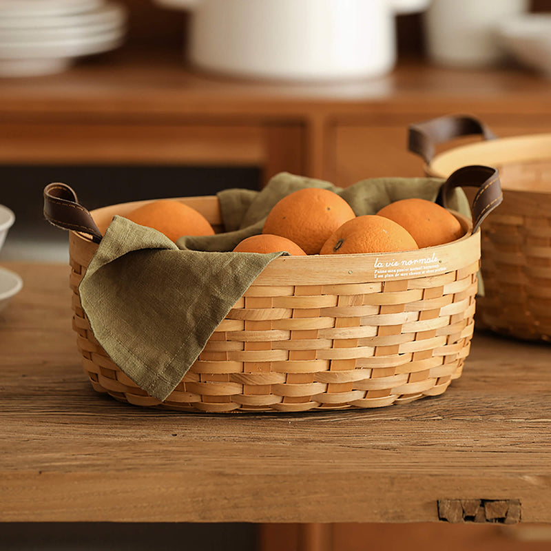 Handmade Wood Slice Storage Basket