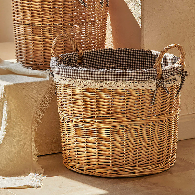 Hand-made Wicker Clothing Storage Basket