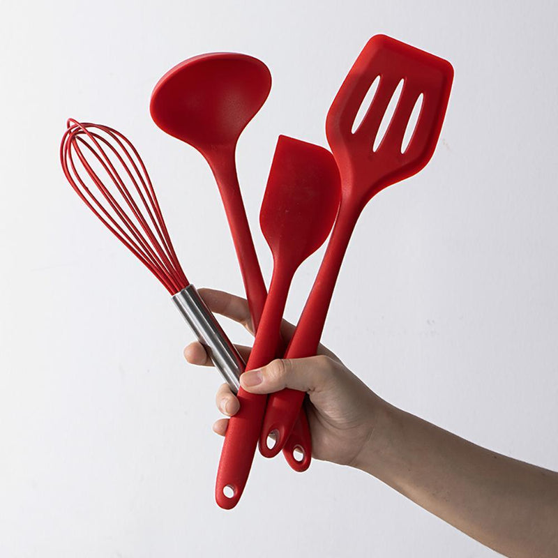 Creative Red Silicone Kitchenware Set - Eunaliving