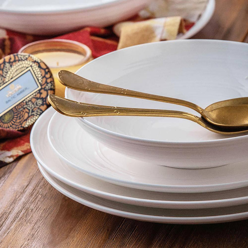 French Double Line Shallow Pasta Plate - Eunaliving