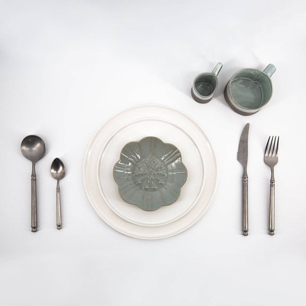 Green Gray Handmade Tableware Set - Eunaliving