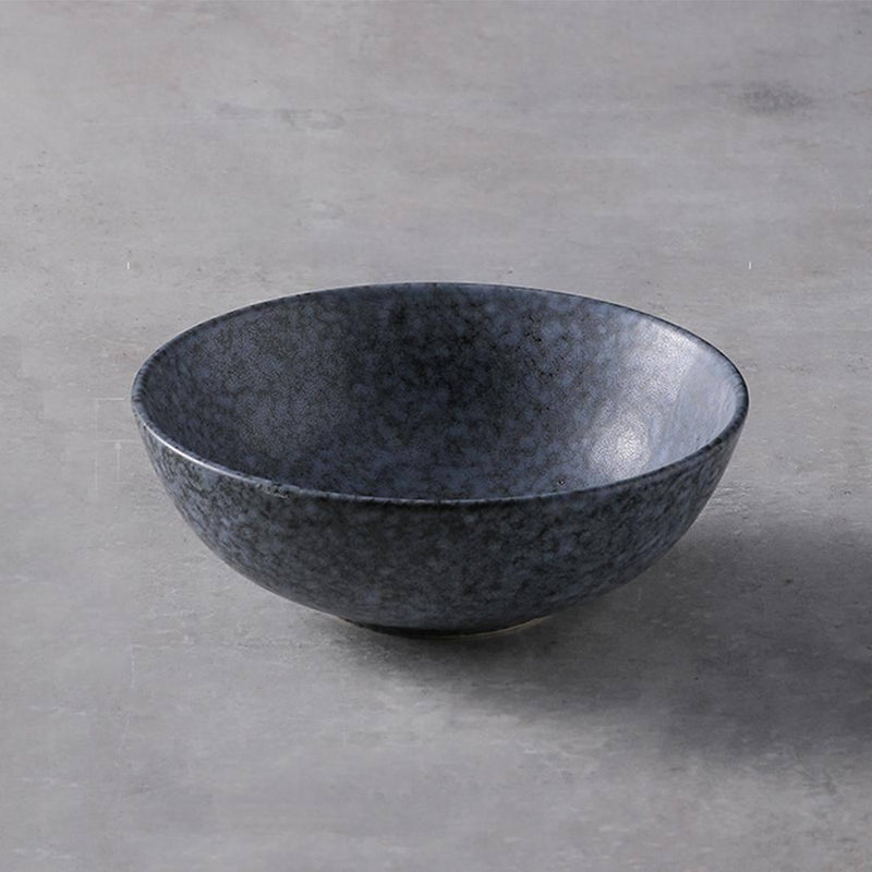 Grey And Blue Snow Glazed Earthenware Bowl - Eunaliving