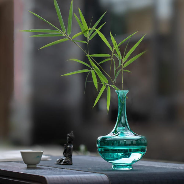 Hand Frosted Glass Vase - Eunaliving