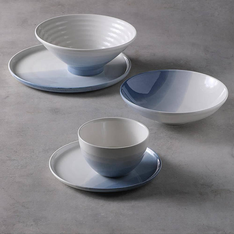 Hand Painted Gradient Blue Bowl And Plate Set - Eunaliving