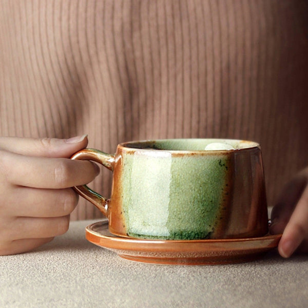 Handmade Imitation Wood-fired Coffee Cup Set - Eunaliving