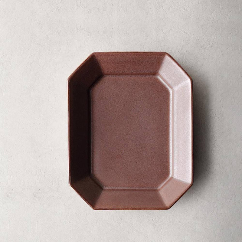 Handmade Simple Square Rough Pottery Plate - Eunaliving