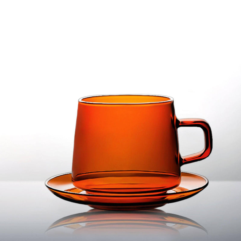 Heat-resistant High Borosilicate Cup Coffee Cup Saucer - Eunaliving