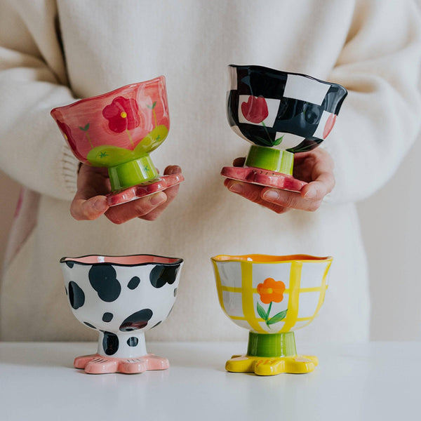 Irregular Ceramic Flower Mug Dessert Mug - Eunaliving