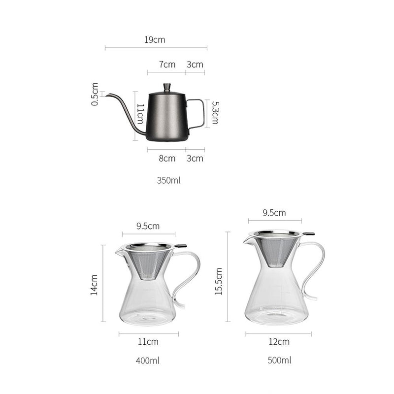 Coffee Filter Cup Sharing Pot Brewing Tool Set