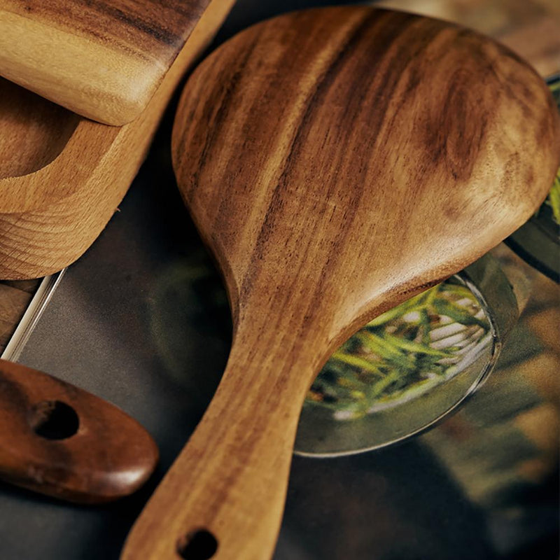 Japanese Style Iron Knife Wooden Funnel Spoon Spatula