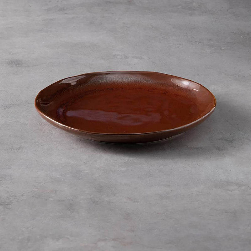 Kiln Formed Iron Red Shaped Plate - Eunaliving