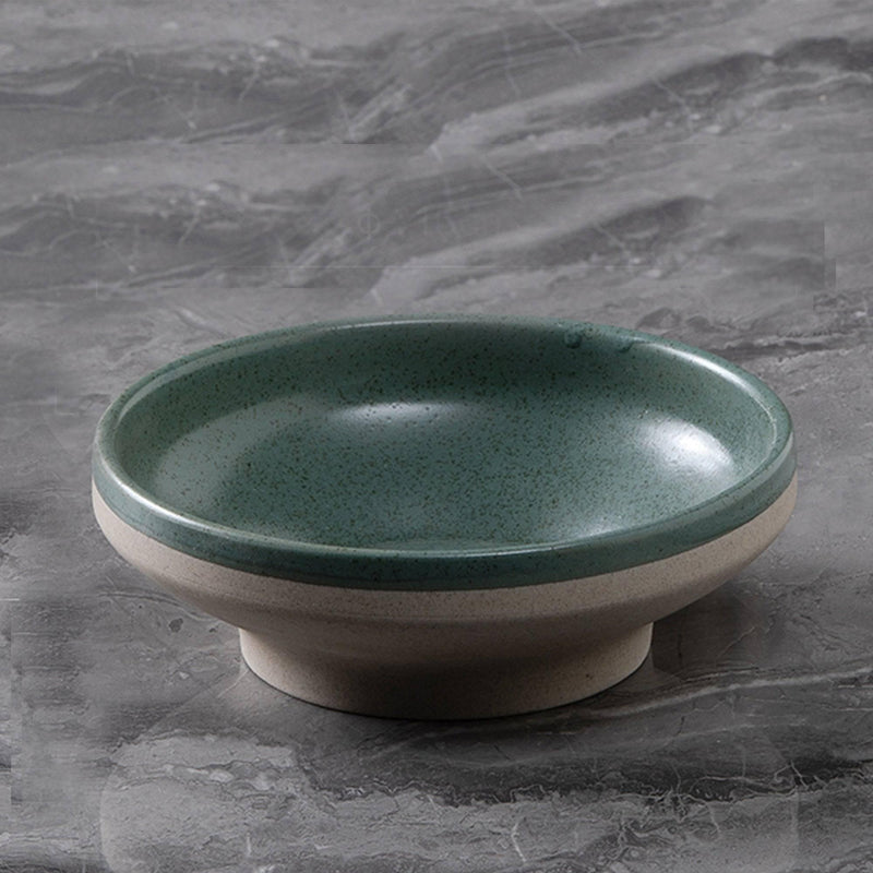 Mint Green Crystallized Shallow Ceramic Bowl - Eunaliving