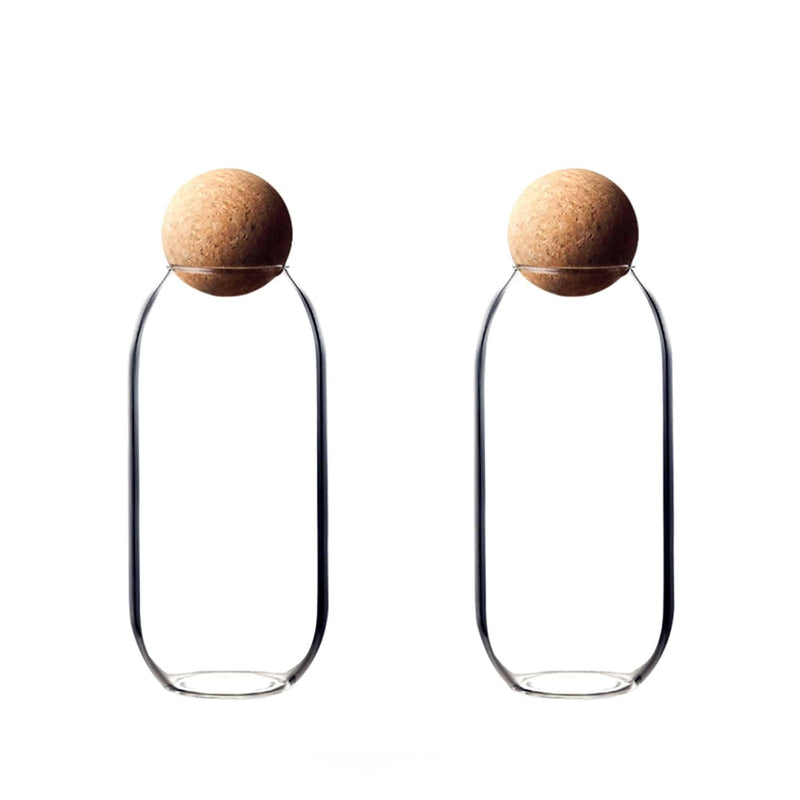 Modern Simple Glass Round Ball Cork Sealing Jar - Eunaliving