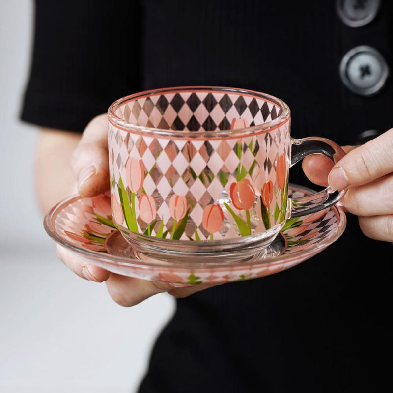 Lovely Tulip Glass Coffee Mug - Eunaliving