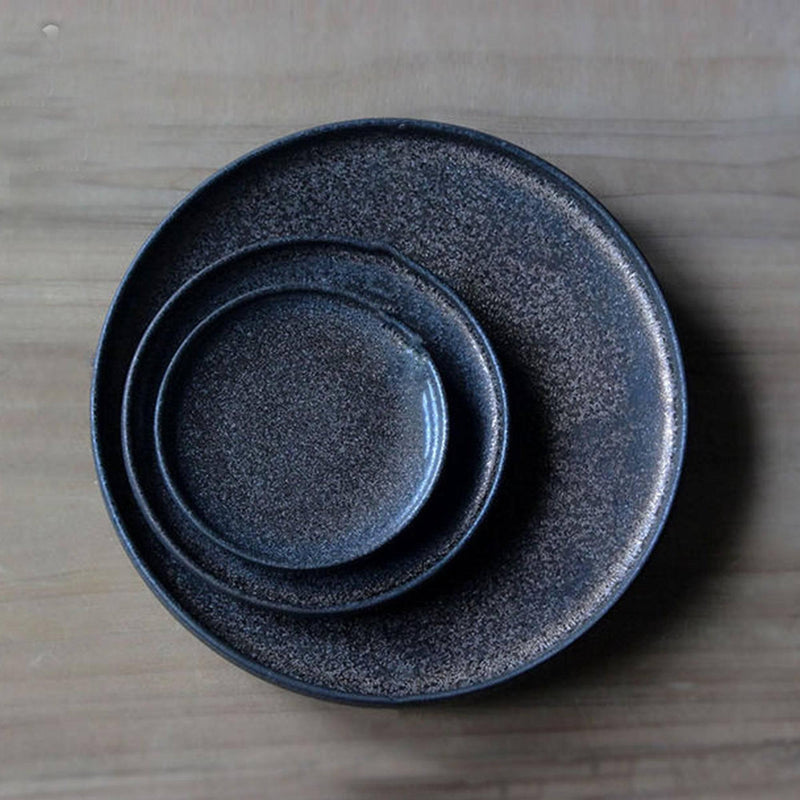 Tea Set Zen Style Retro Gilt Round Plate - Eunaliving