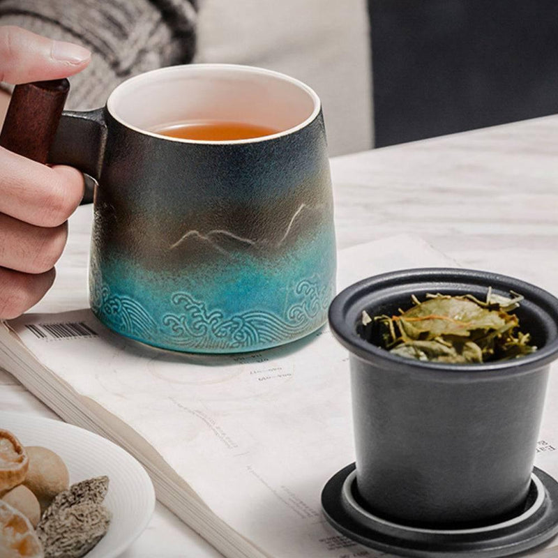 The Atlas Coffee & Tea Mug (Strainer & Lid Included) - Eunaliving