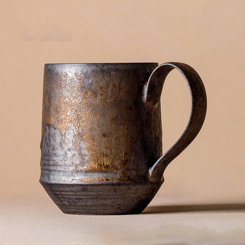 Vintage Gilt Hand Brewed Lug Latte Cup - Eunaliving