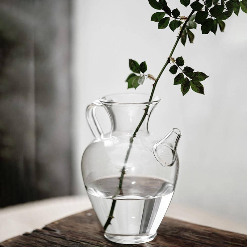 Vintage Pot Shaped Glass Vase - Eunaliving