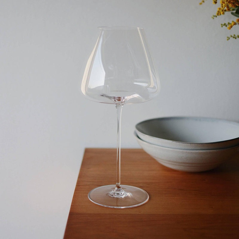 Euna - Bordeaux Burgundy Very Thin Wave Bottom Red Wine Glass, Burgundy Cup/Bordeaux Cup/Cup Combination