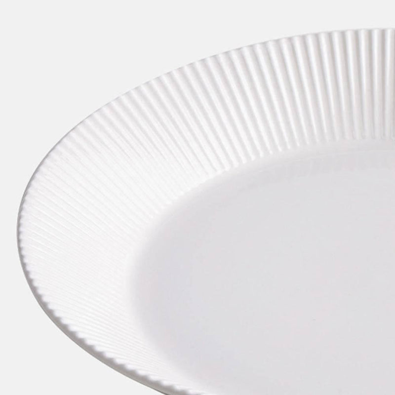White Porcelain Elegant Embossed Ceramic Bowl And Plate Set - Eunaliving