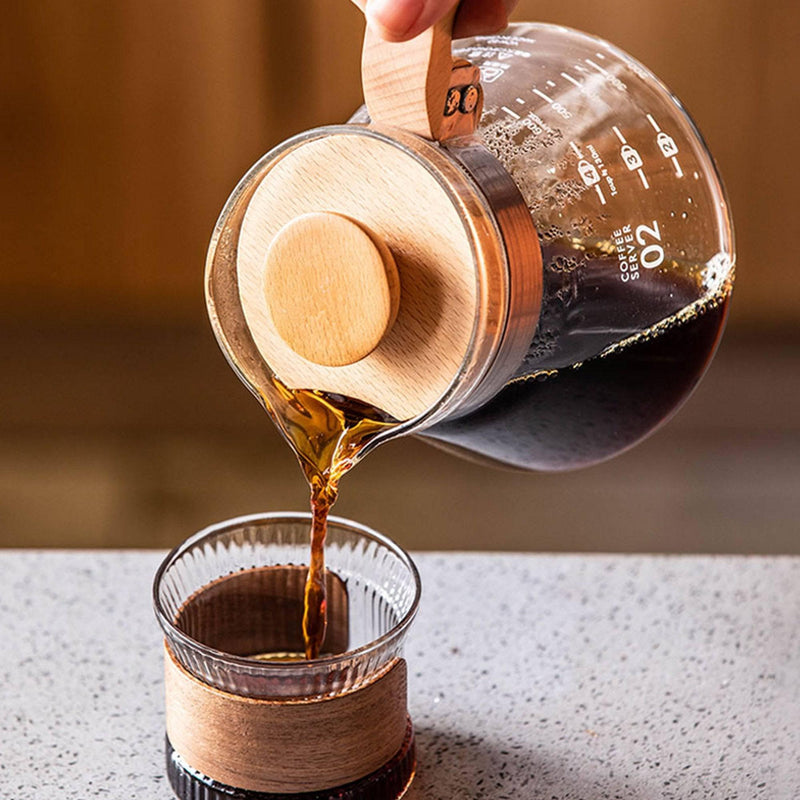 Wooden Handle Glass Espresso Pot - Eunaliving