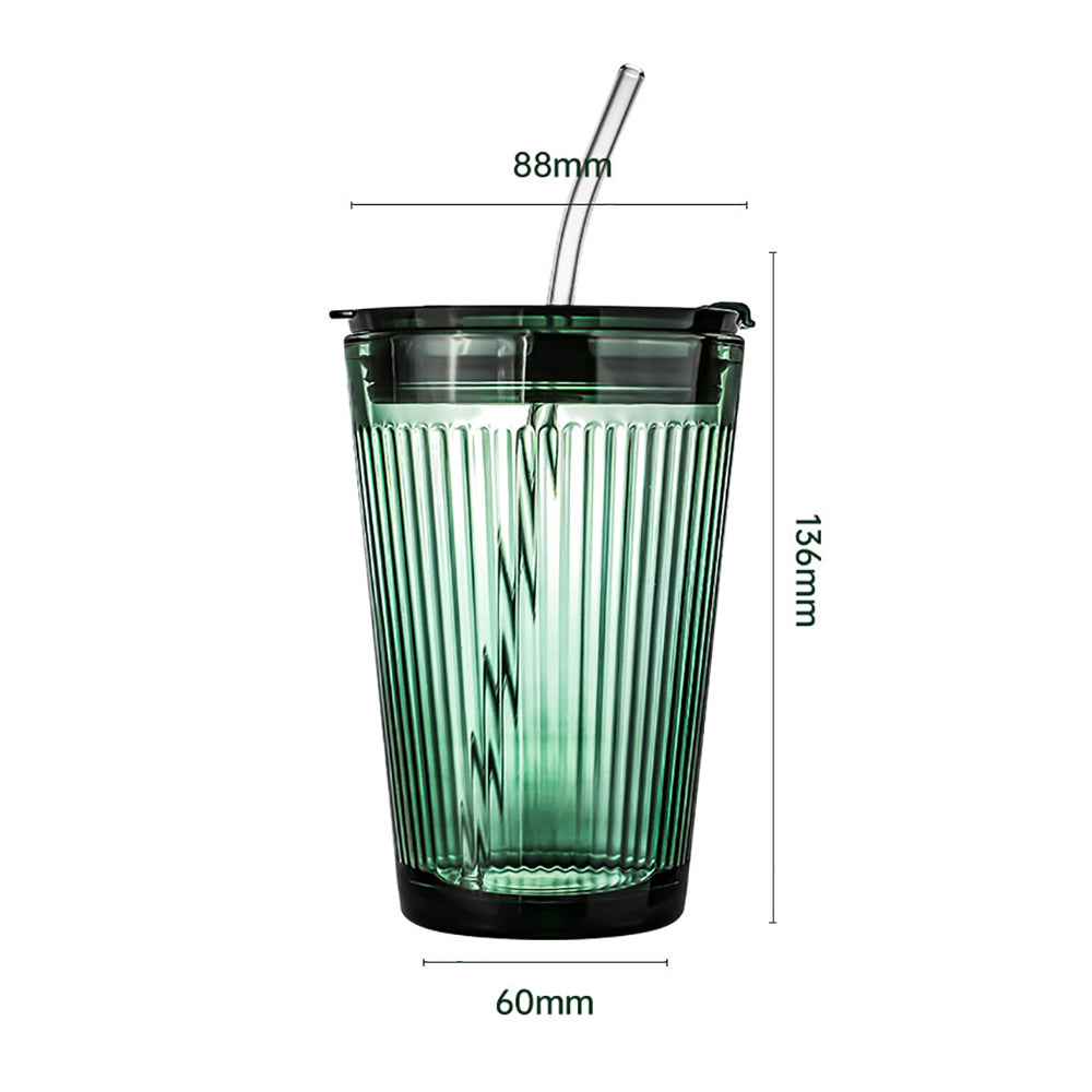 1pc Dark Green Glass Cup, With Straw And Direct Drinking Options, Sealing  Lid, Glass Straw, With Handle, Suitable For Coffee, Fruit Tea, Juice, Milk,  Etc.