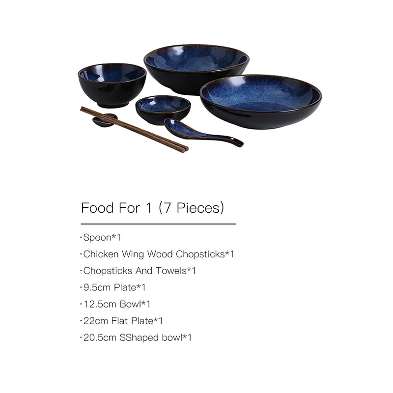 Blue Ceramic Tableware Set