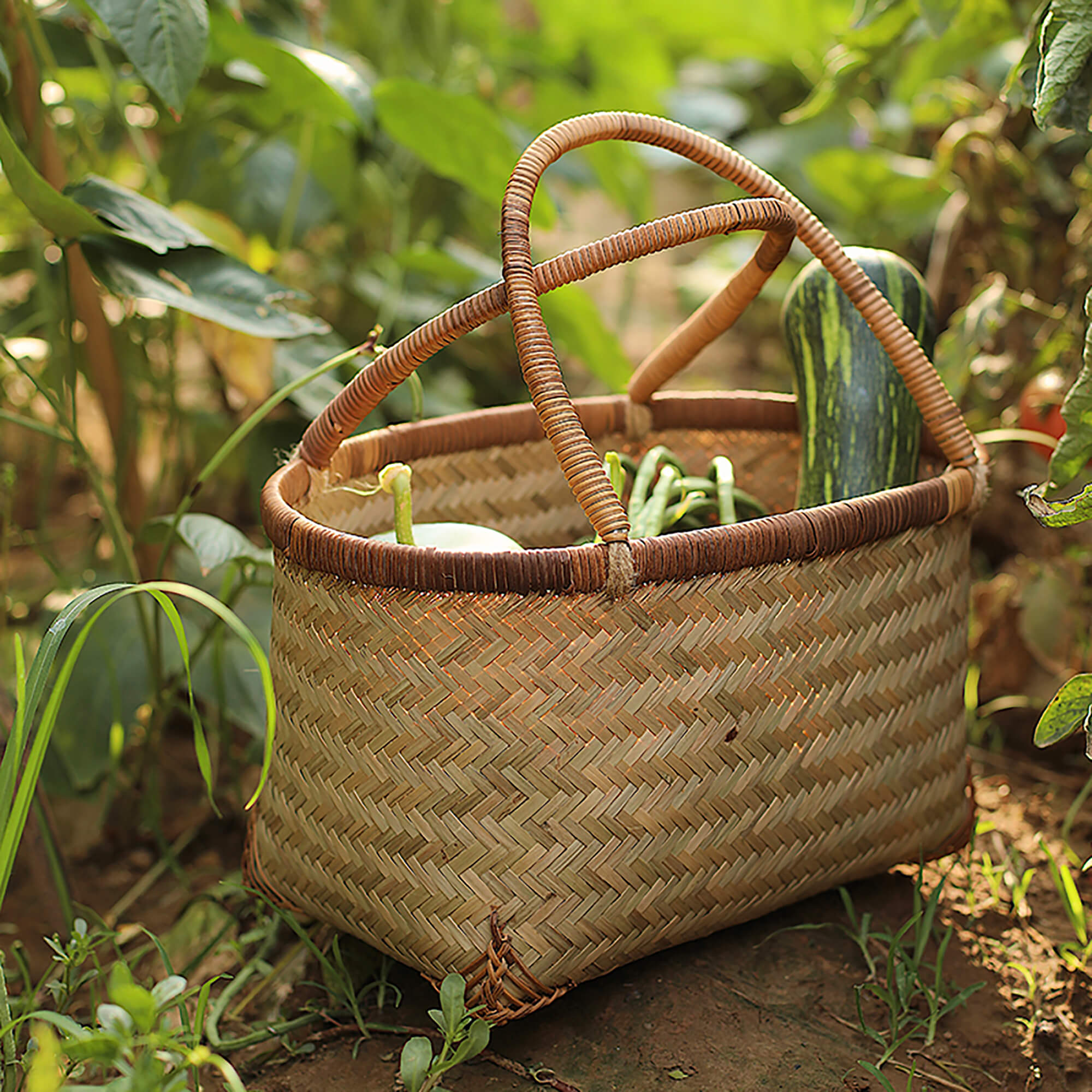 Euna  Bamboo Basket Handmade Small Bamboo Basket Home Shopping Basket  Fruit And Vegetable Basket Egg Basket Kitchen Storage Basket Portable Basket  – Eunaliving