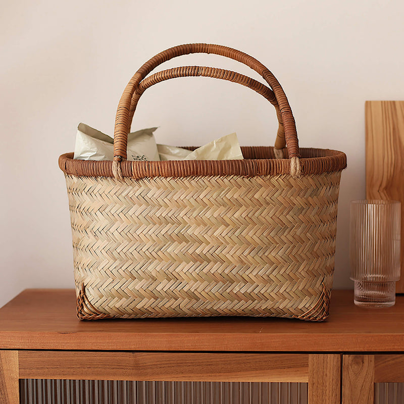 Bamboo Woven Portable Basket