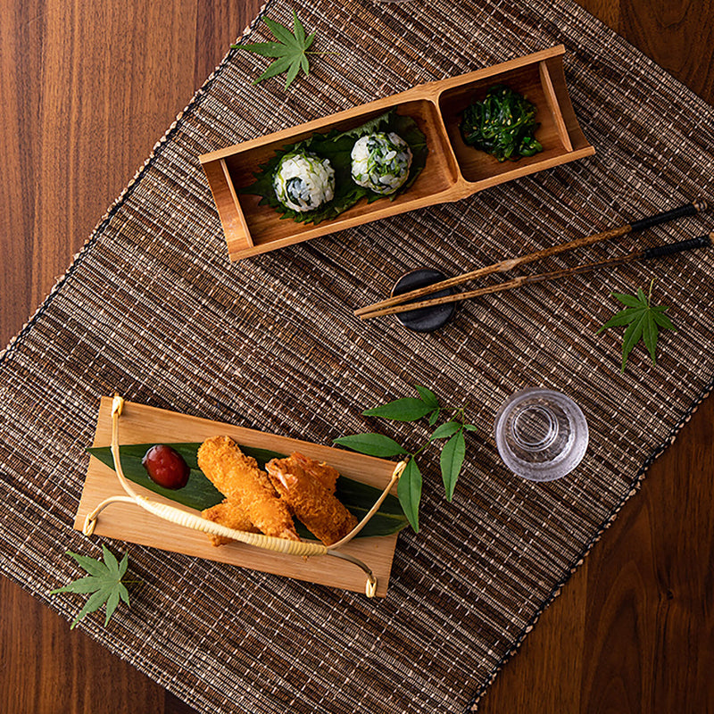 Bamboo Carbonized Double-jointed Snack Basket