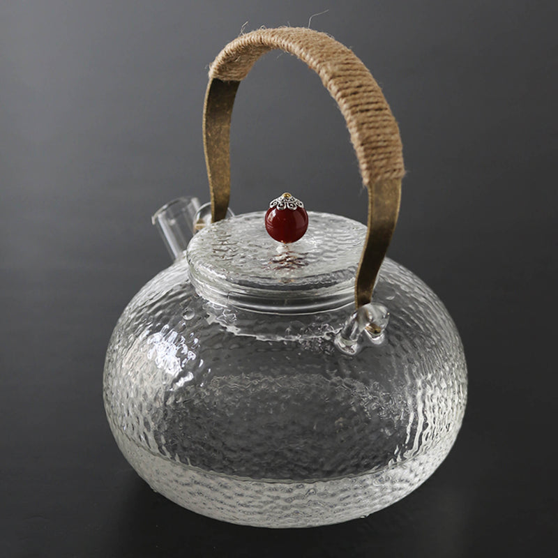 Boiling Glass Kettle Hammered Brewing Teapot