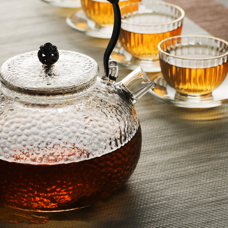 Boiling Glass Kettle Hammered Brewing Teapot