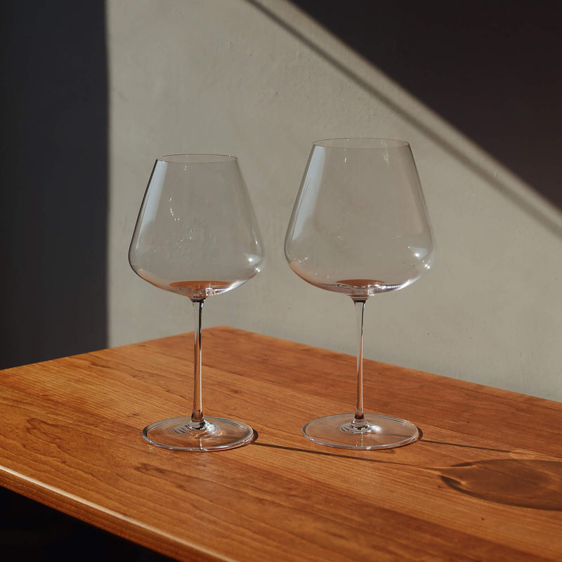 Extremely Thin Classic Round Bottom Burgundy Wine Glasses