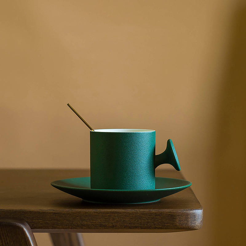 Green Vintage Ceramic Coffee Mug