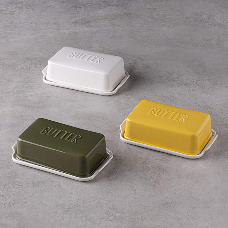 Ceramic Storage Box With Lid For Butter And Cheese