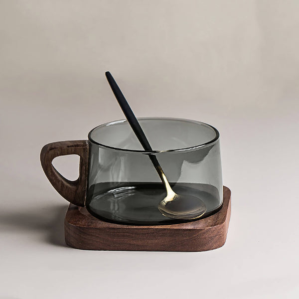 Walnut Glass Coffee Mug