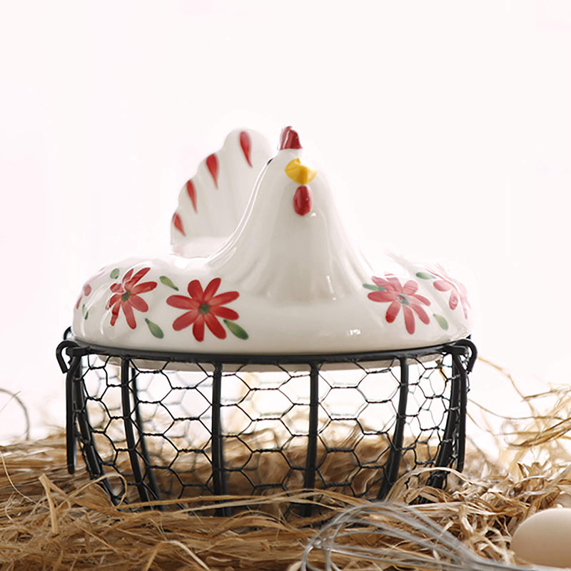 Ceramic Iron Egg Storage Basket