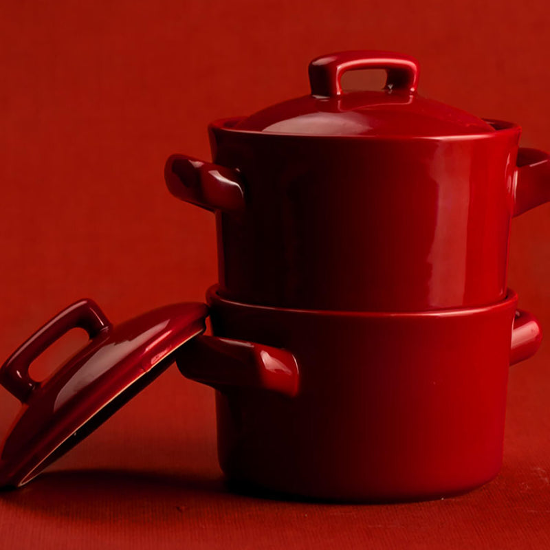 Red Ceramic Baking Dish Set