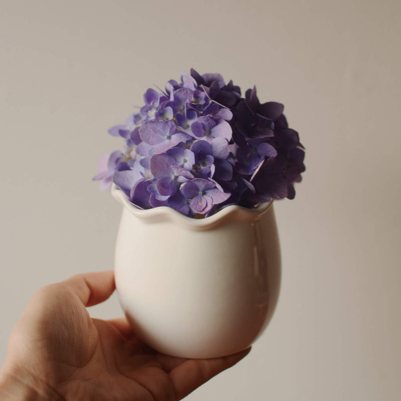 Mini Eggshell White Ceramic Vase