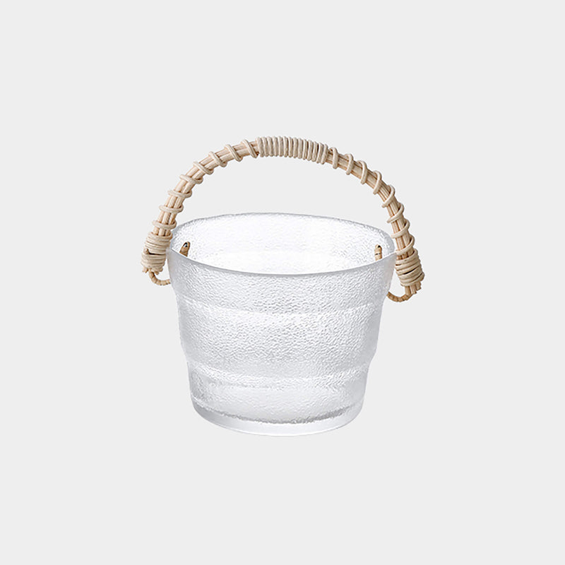 Rattan Portable Glass Ice Bucket