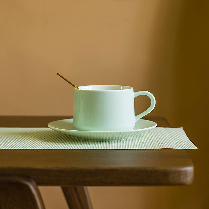 Hand-made Light Green Smooth Glaze Ceramic Coffee Mug