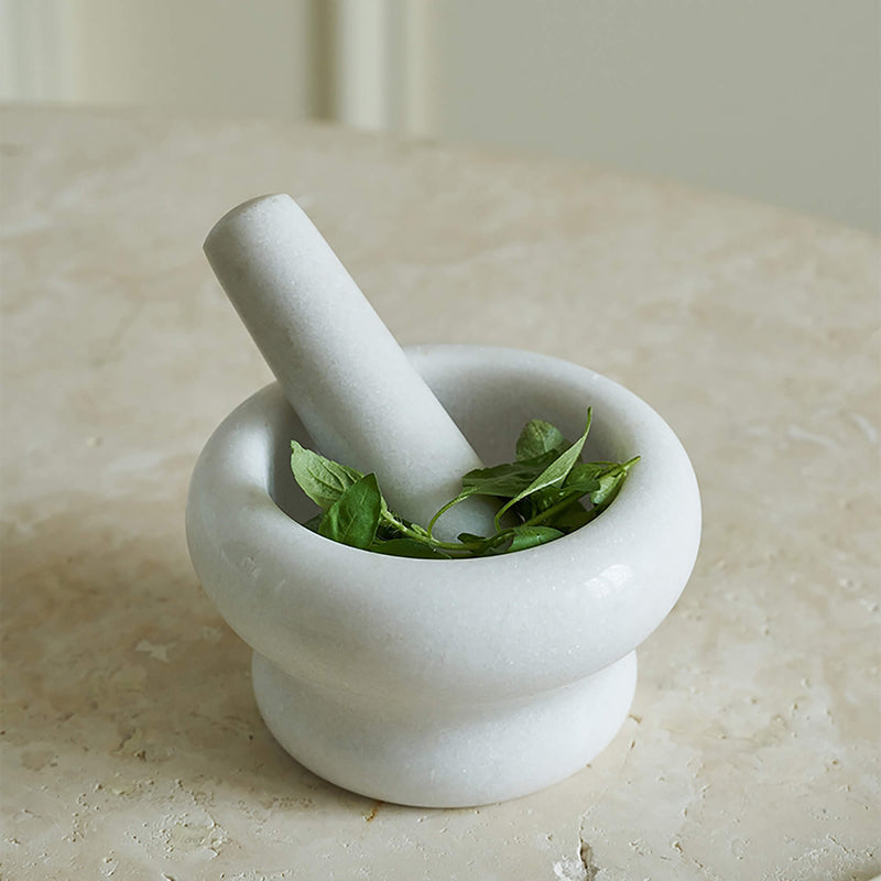 Hand Carved Marble Grinding Bowl
