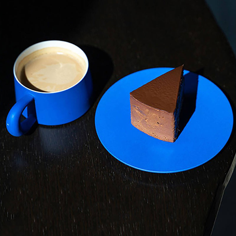 Klein Blue Ceramic Coffee Cup and Saucer Set